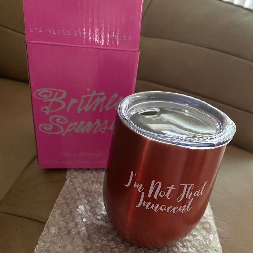 Britney Spears TUMBLER I'M NOT THAT INNOCENT RED